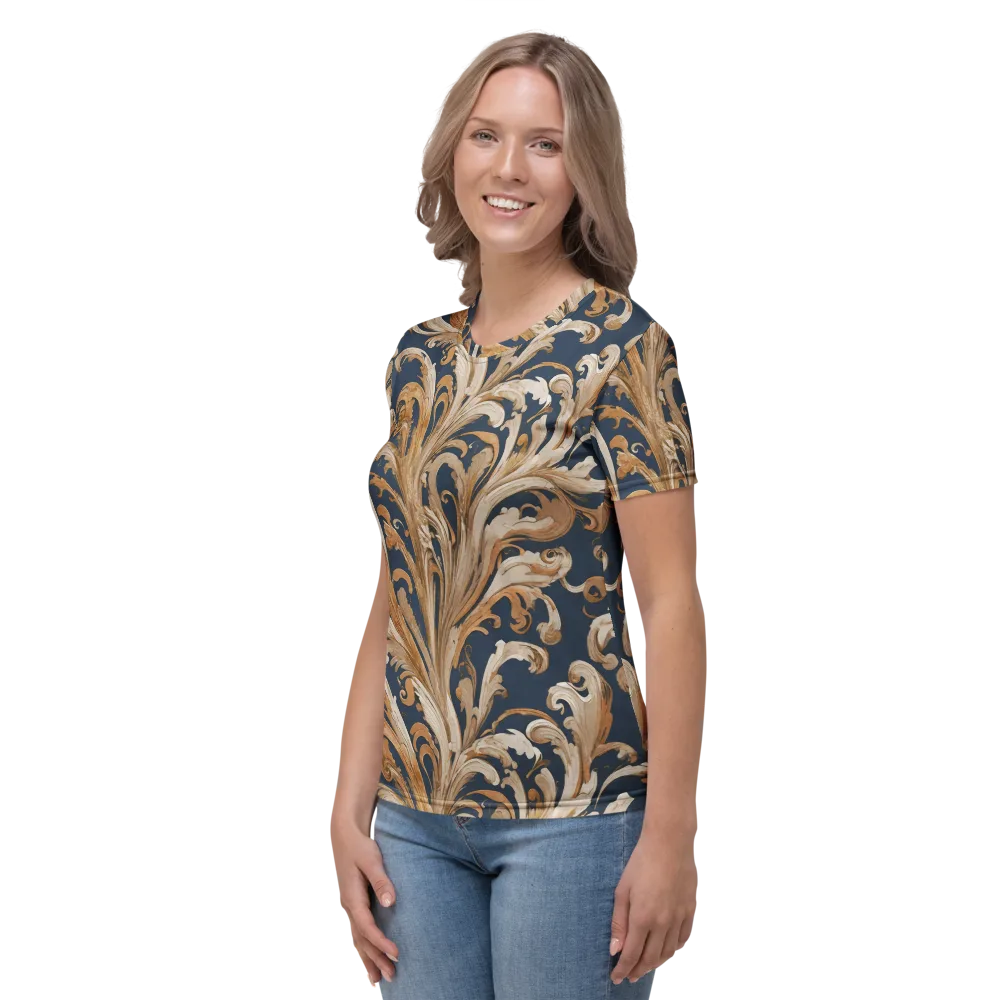 Gilded Flourish on Women's Crew Neck T-Shirt — Left