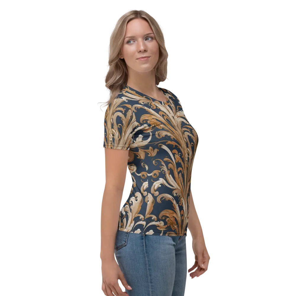 Gilded Flourish on Women's Crew Neck T-Shirt — Right