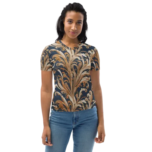 Gilded Flourish on a Women's Crew Neck T-Shirt