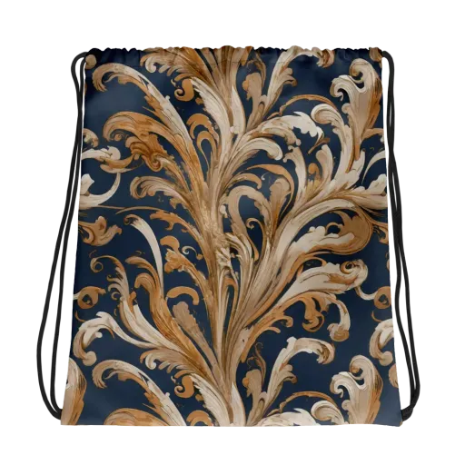 Gilded Flourish on a Drawstring Bag