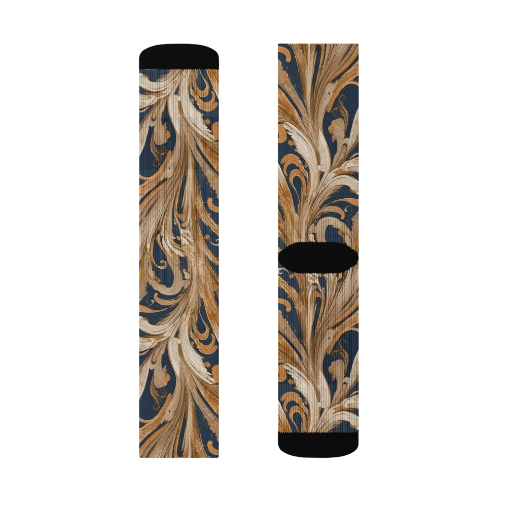 Gilded Flourish on Socks — Left Sock