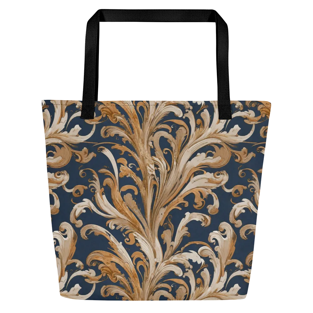 Gilded Flourish on Large Tote Bag W/ Pocket — Front