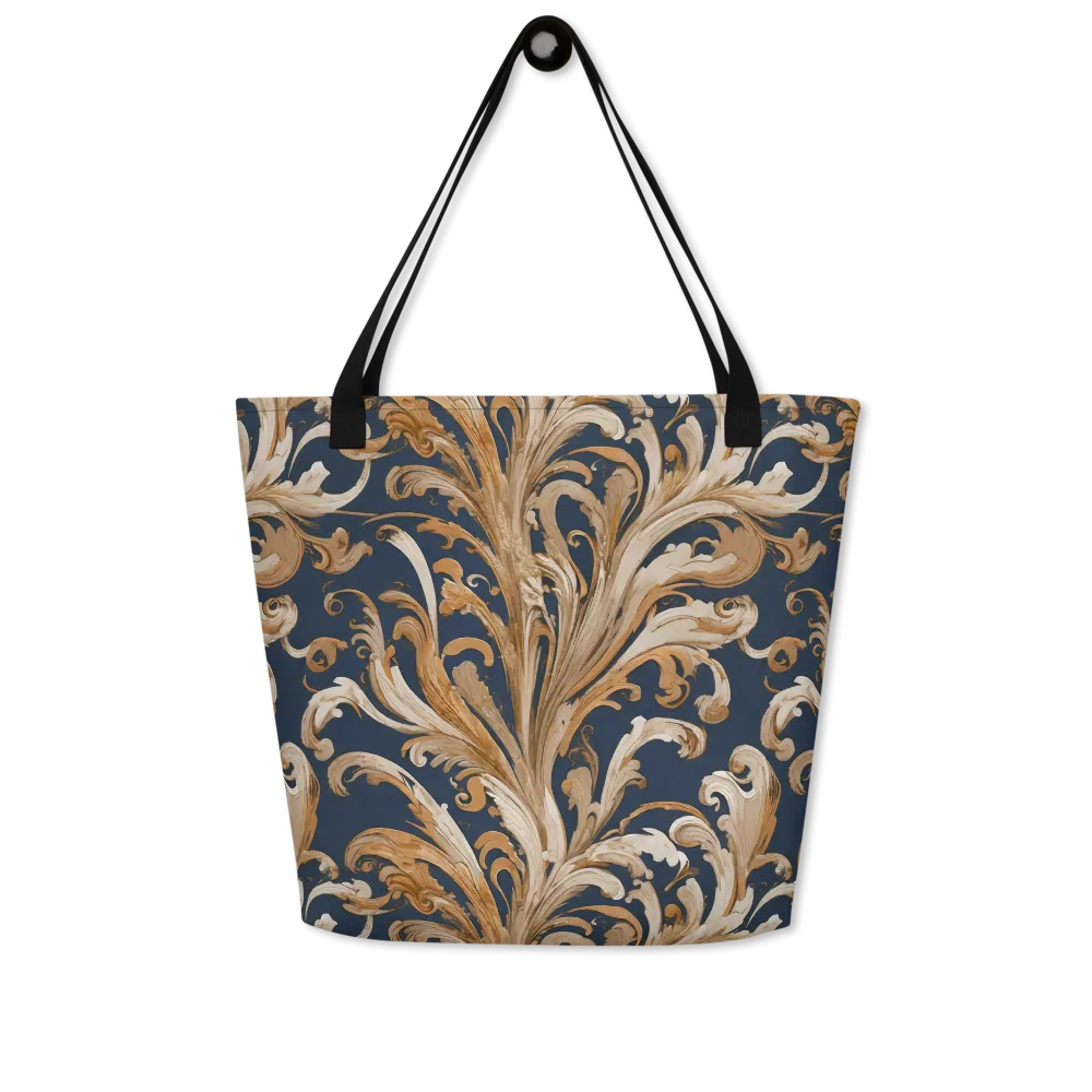 Gilded Flourish on Large Tote Bag W/ Pocket — Front