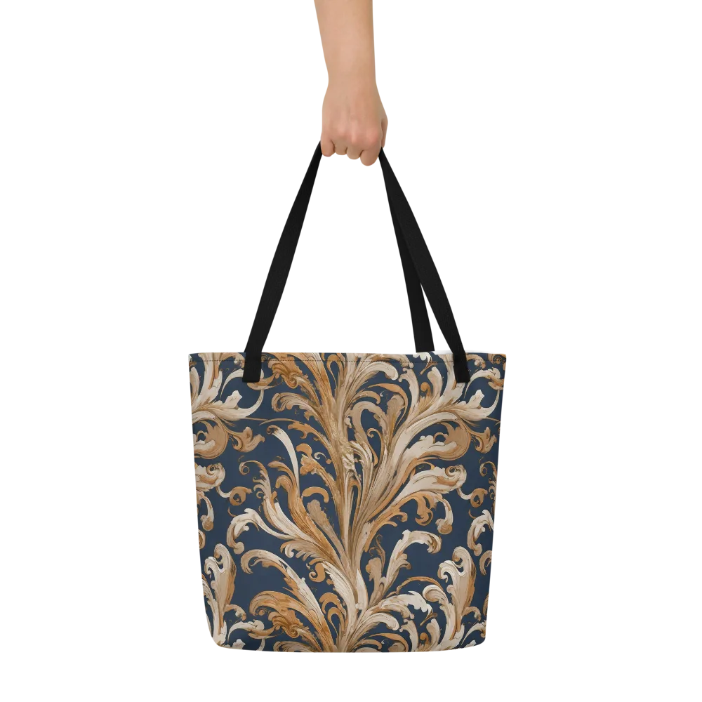 Gilded Flourish on Large Tote Bag W/ Pocket — Front