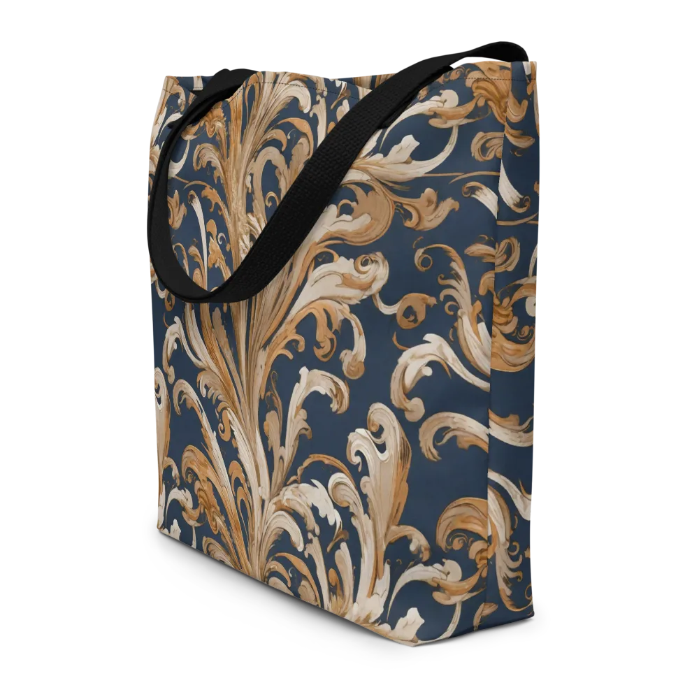 Gilded Flourish on Large Tote Bag W/ Pocket — Front