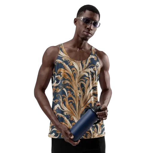Gilded Flourish on a Men's Tank Top