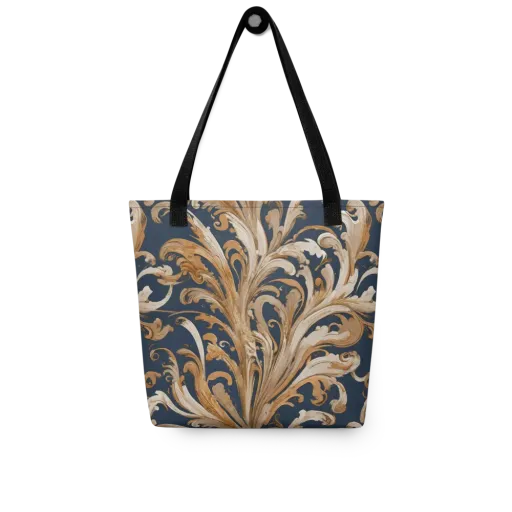 Gilded Flourish on a Tote Bag