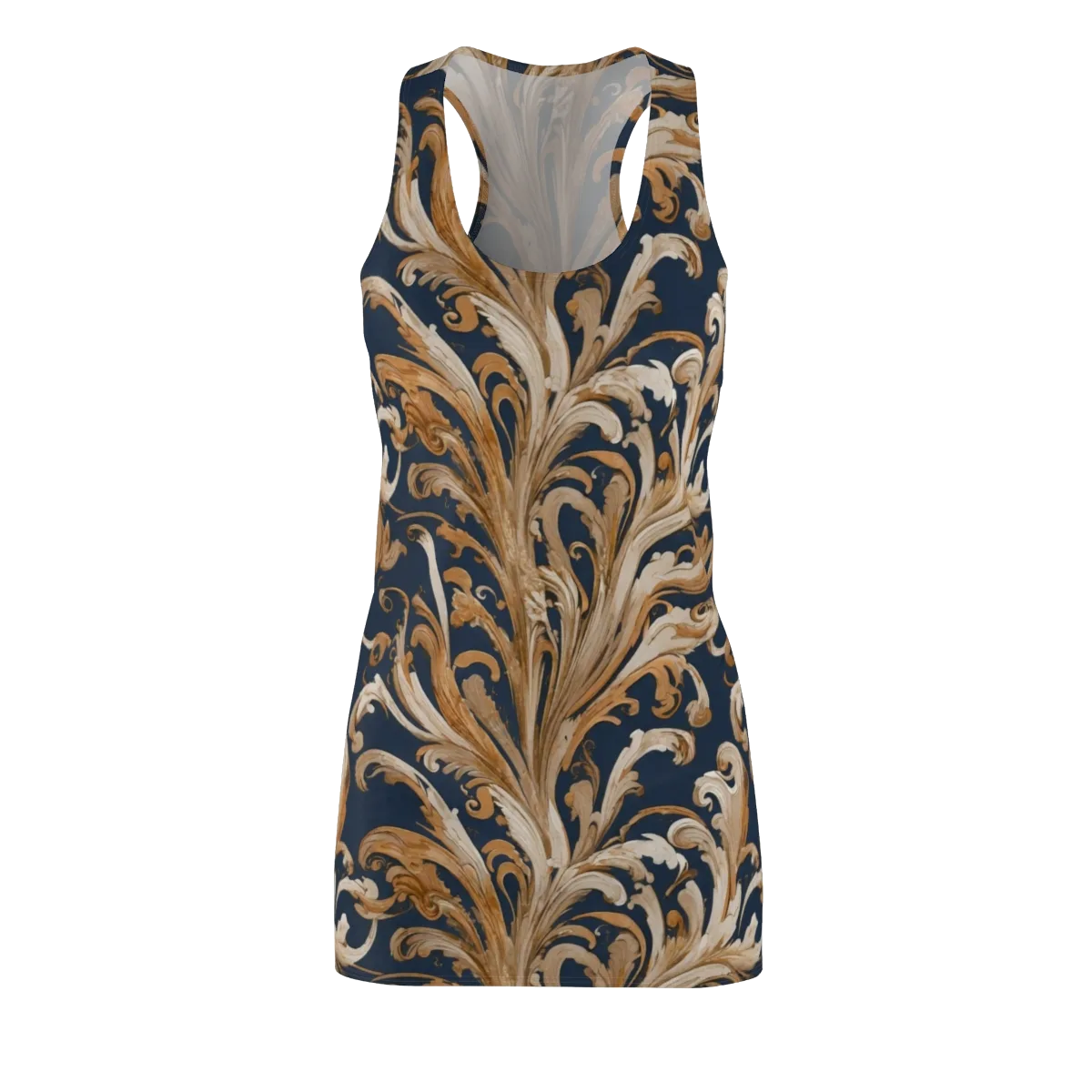 Gilded Flourish on Racerback Dress — Front