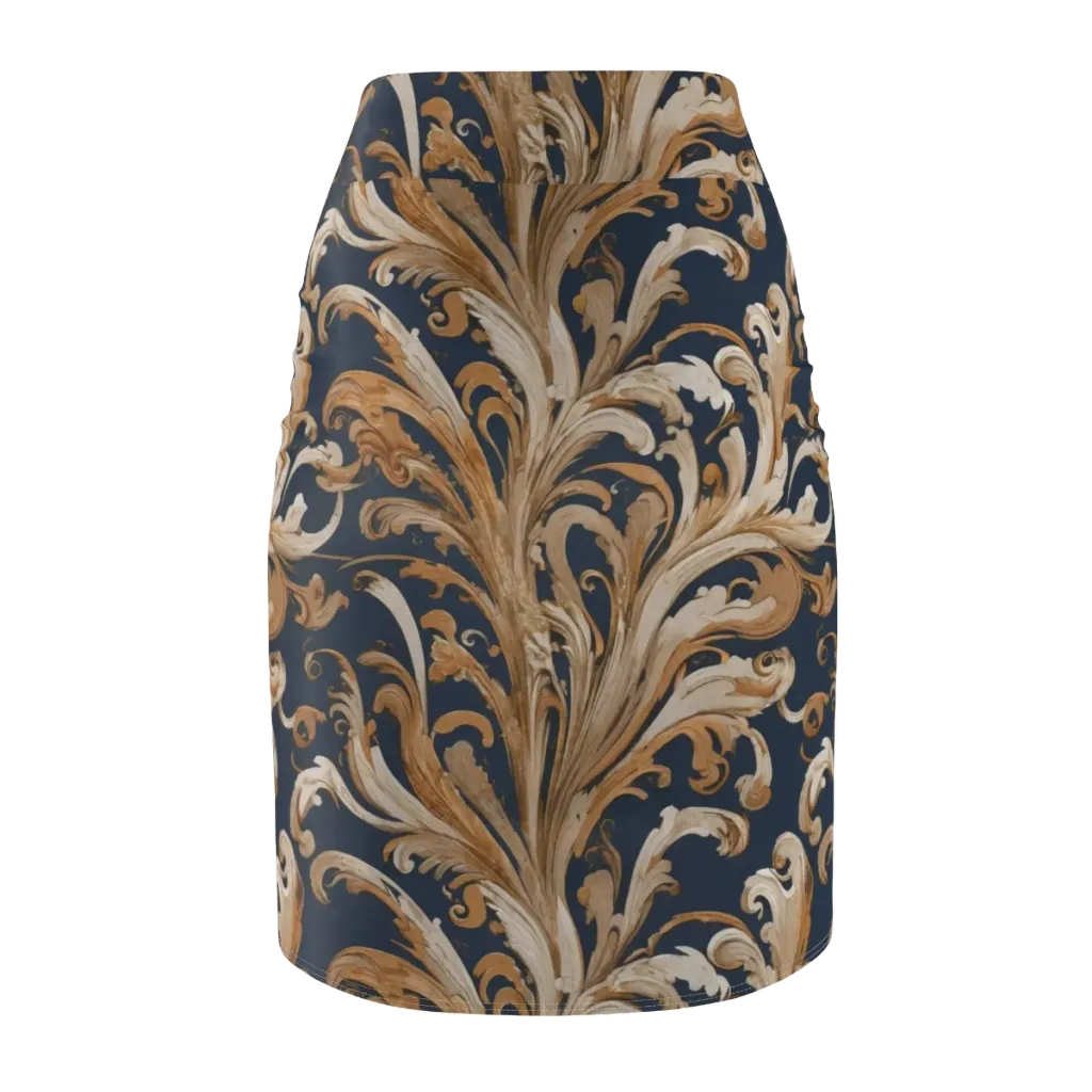 Gilded Flourish on Pencil Skirt — Back
