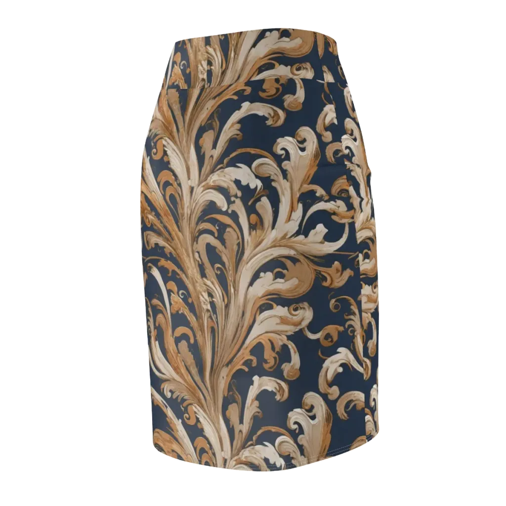 Gilded Flourish on Pencil Skirt — Back Side