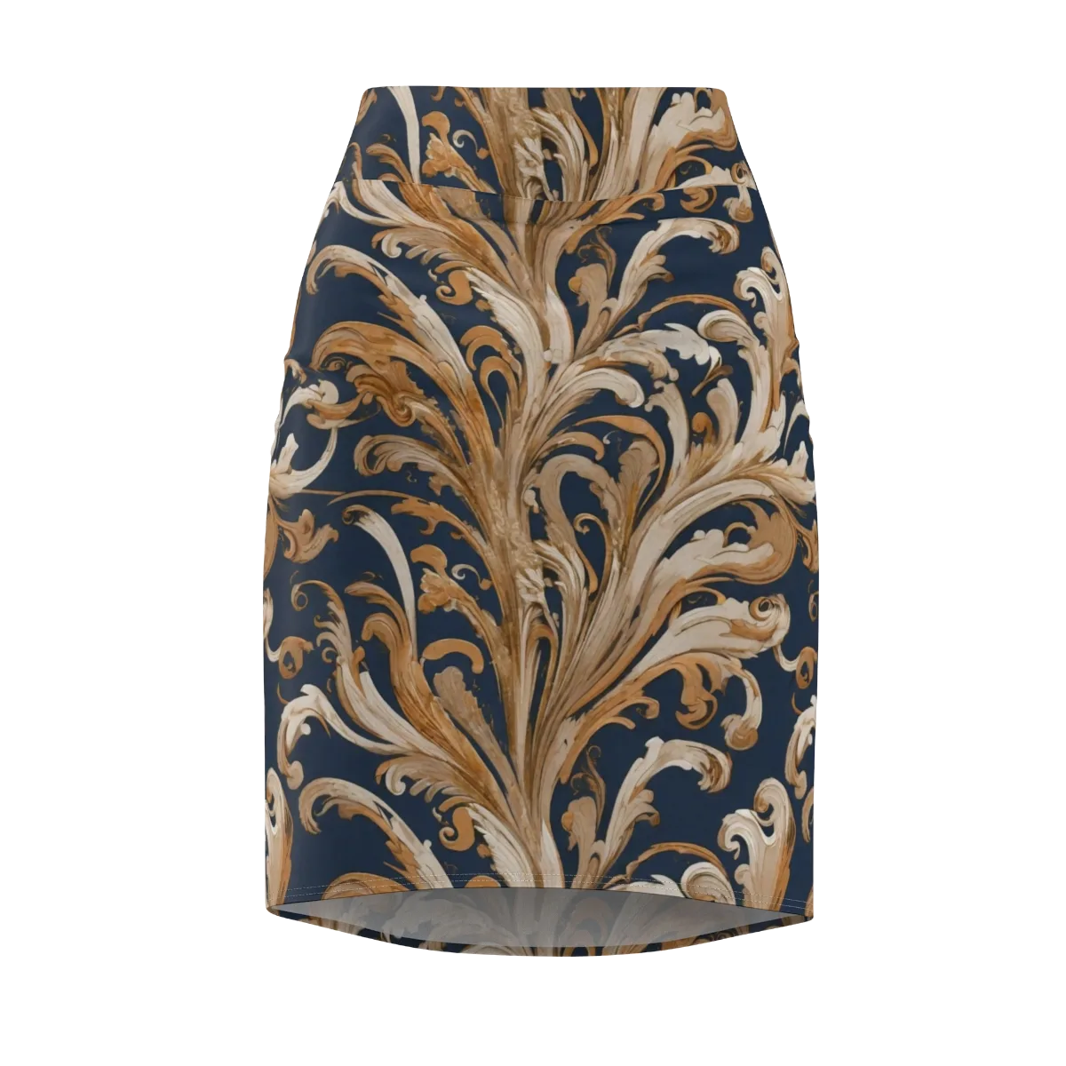 Gilded Flourish on Pencil Skirt — Front