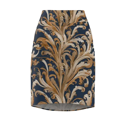 Gilded Flourish on a Pencil Skirt