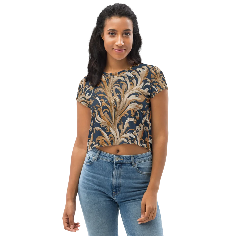 Gilded Flourish on Crop Tee — Front