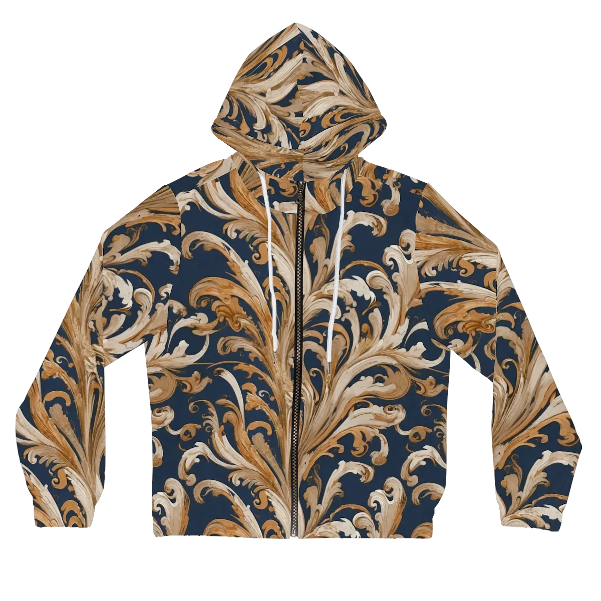Gilded Flourish on Women's Full-Zip Hoodie — Front