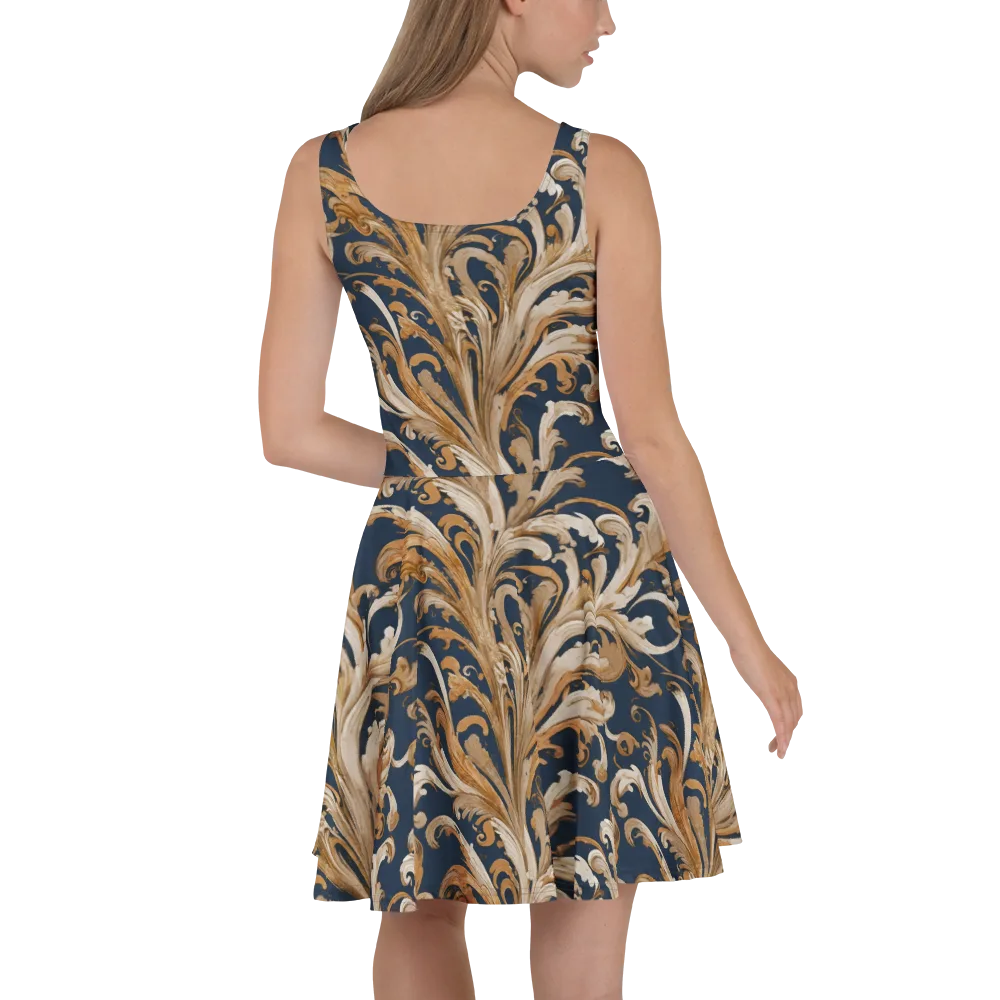Gilded Flourish on Skater Dress — Back