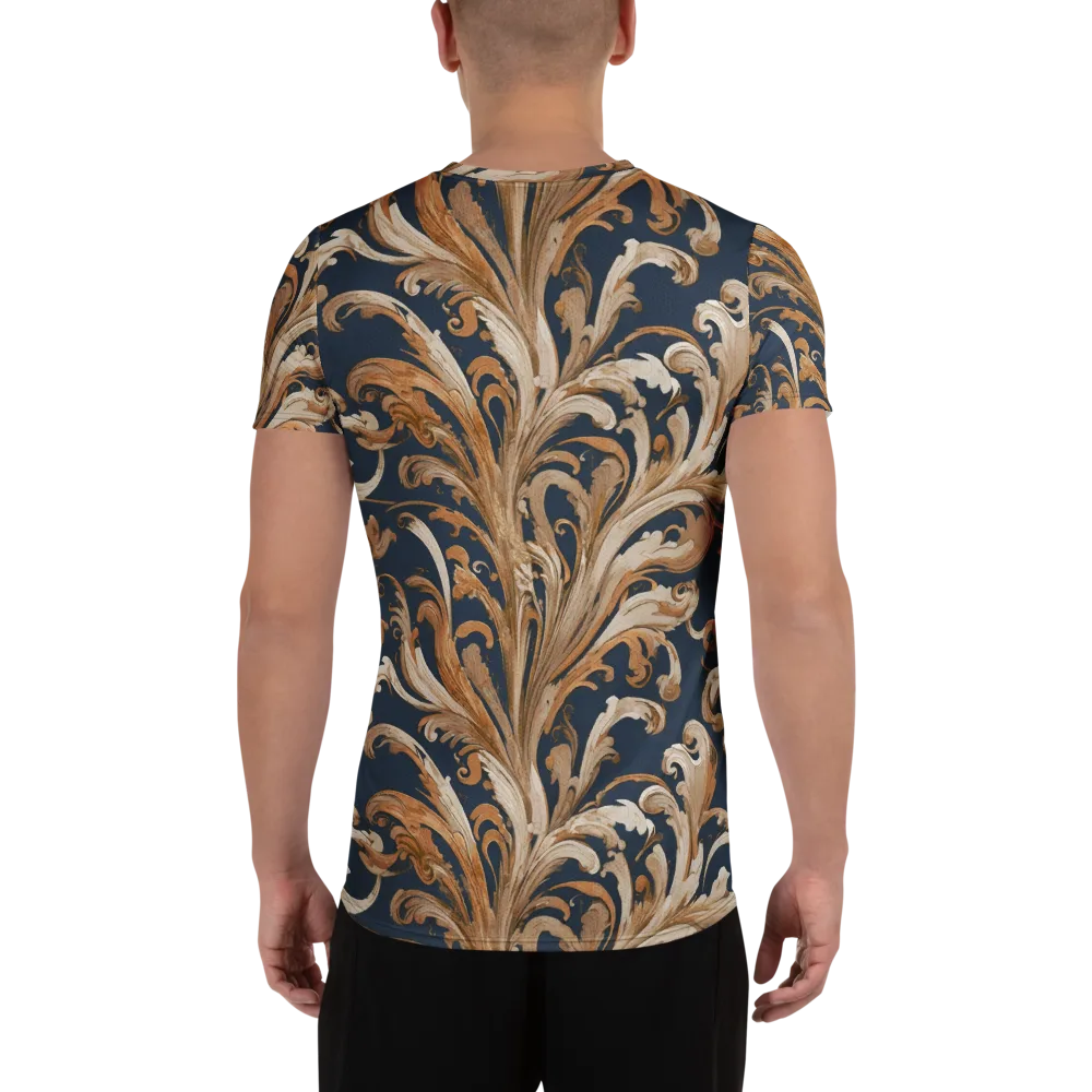 Gilded Flourish on Men's Athletic T-Shirt — Back