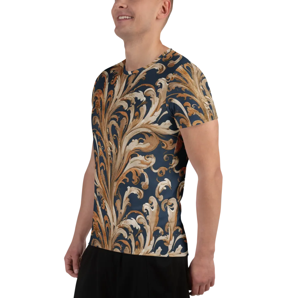 Gilded Flourish on Men's Athletic T-Shirt — Left