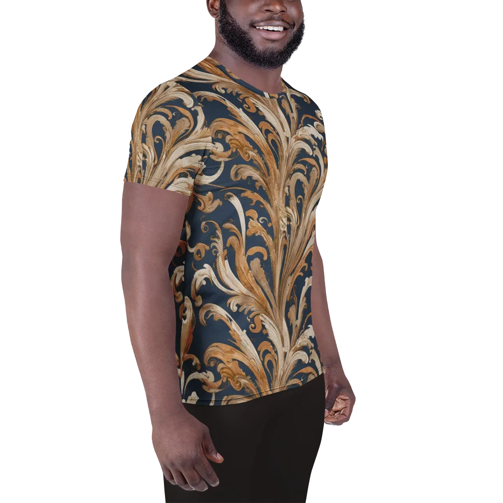 Gilded Flourish on Men's Athletic T-Shirt — Right