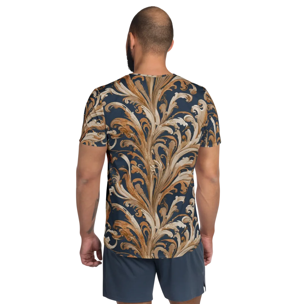 Gilded Flourish on Men's Athletic T-Shirt — Back