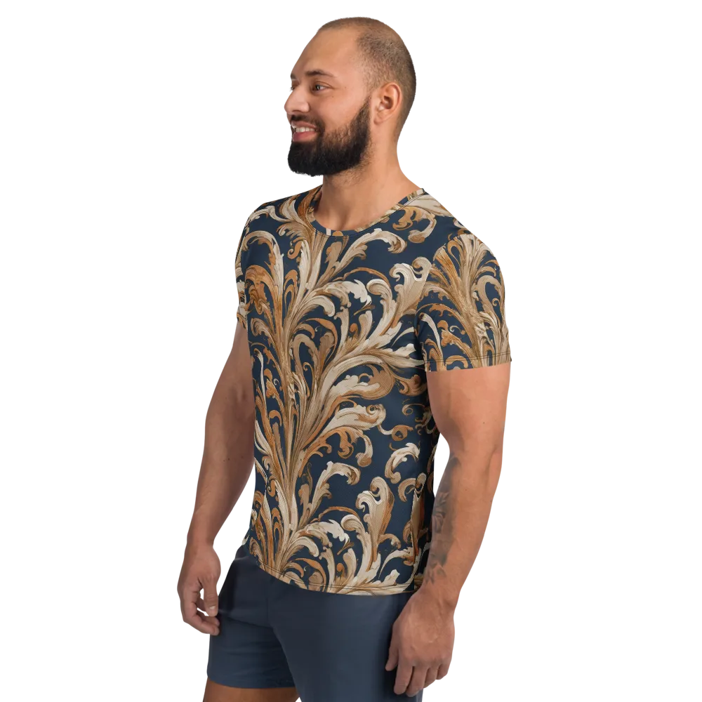 Gilded Flourish on Men's Athletic T-Shirt — Left