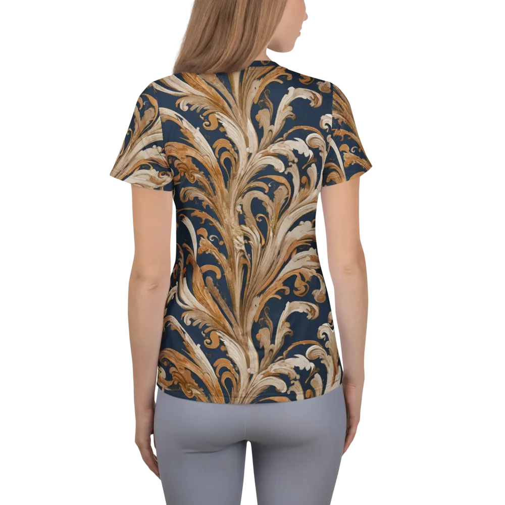 Gilded Flourish on Women's Athletic T-Shirt — Back