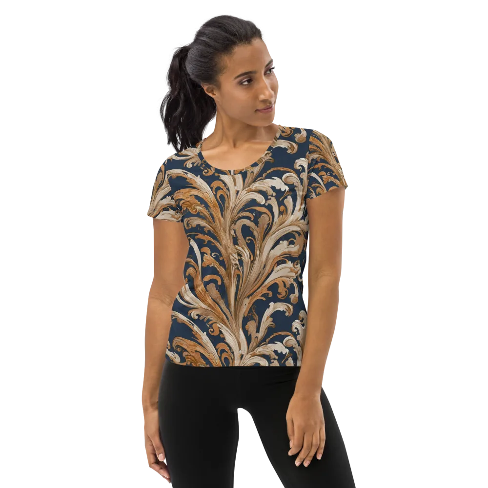 Gilded Flourish on Women's Athletic T-Shirt — Front