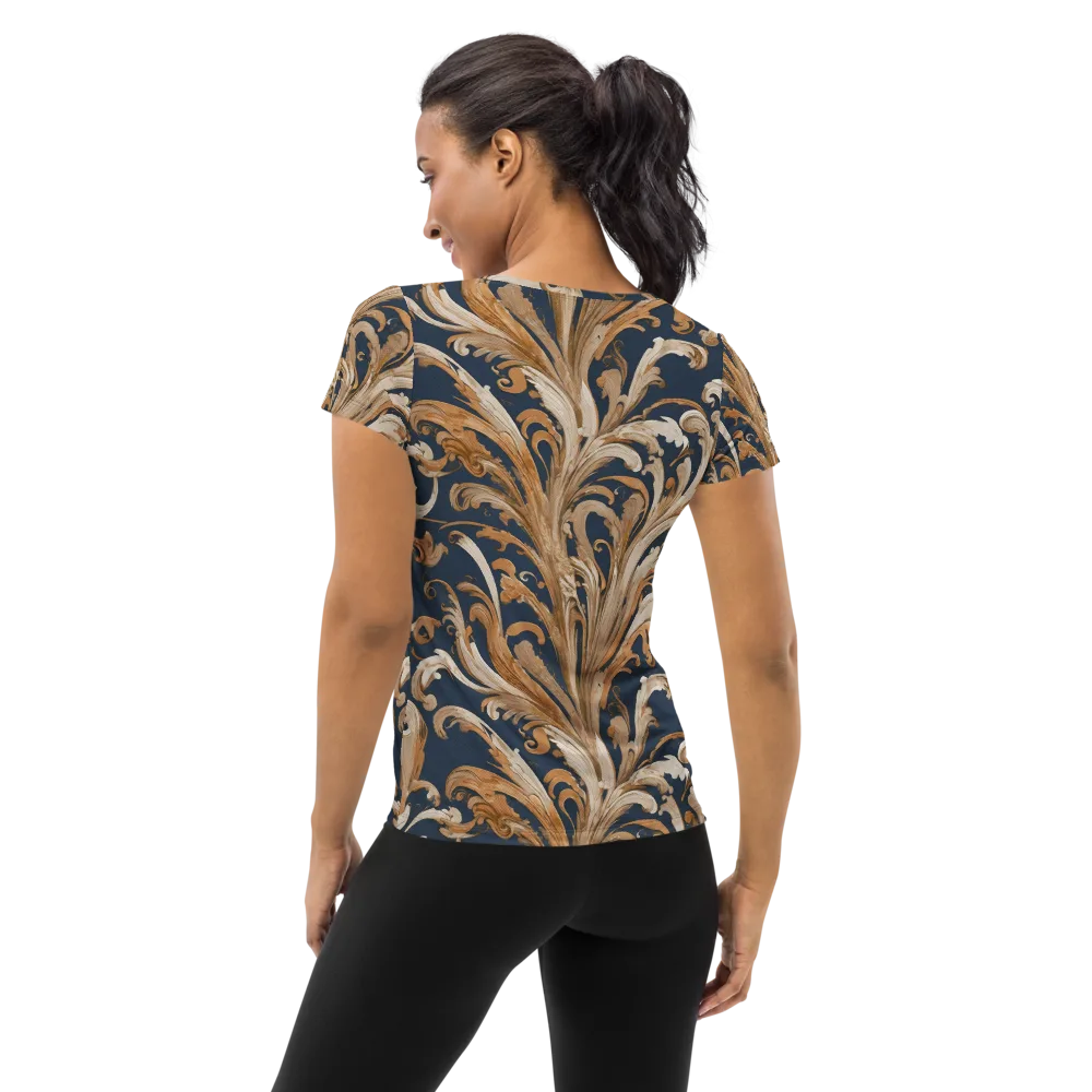 Gilded Flourish on Women's Athletic T-Shirt — Back