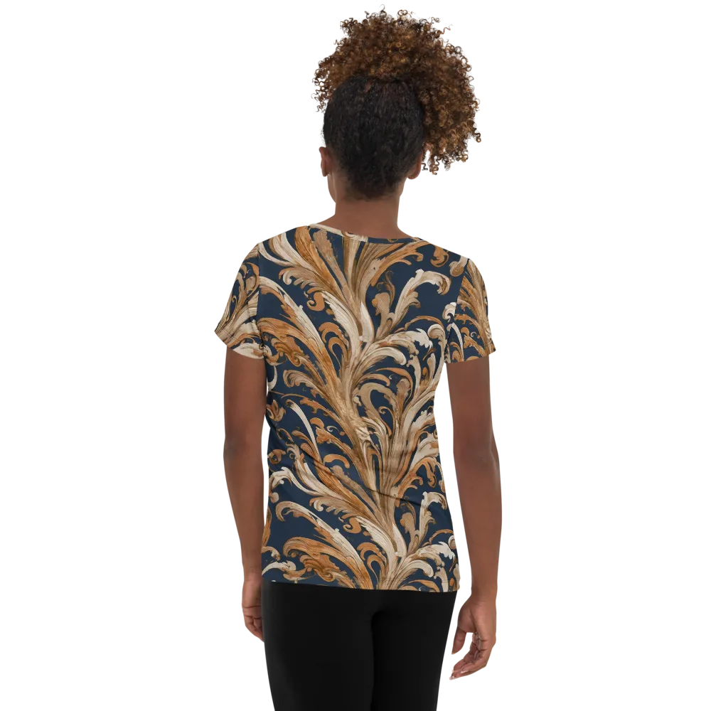 Gilded Flourish on Women's Athletic T-Shirt — Back