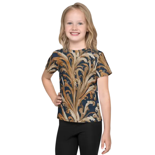 Gilded Flourish on a Kids Crew Neck T-Shirt