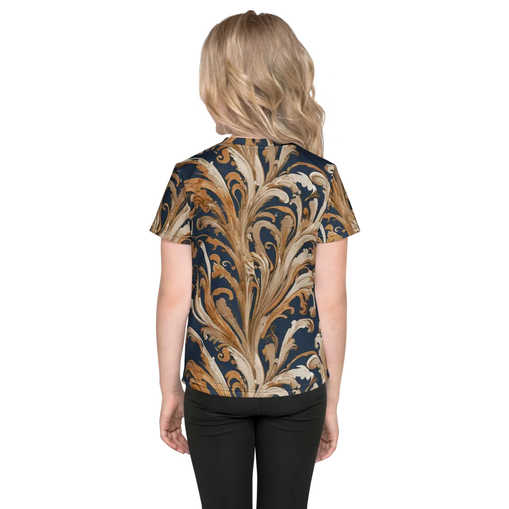 Gilded Flourish on Kids Crew Neck T-Shirt — Back