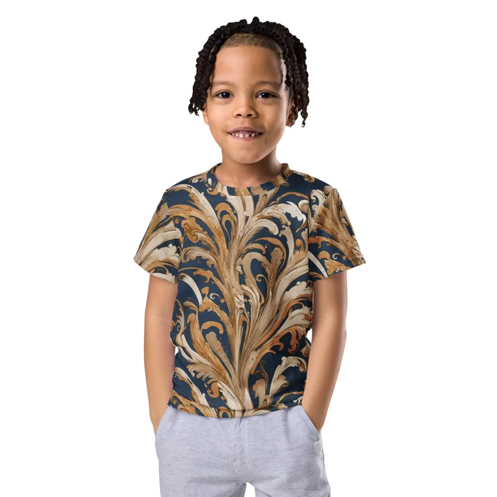 Gilded Flourish on Kids Crew Neck T-Shirt — Front