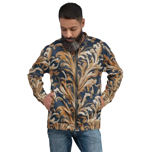 Gilded Flourish on a Bomber Jacket