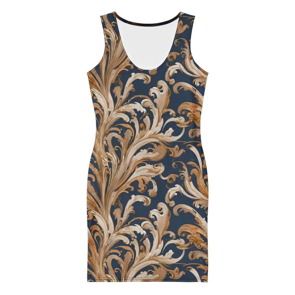 Gilded Flourish on Bodycon Dress — Front