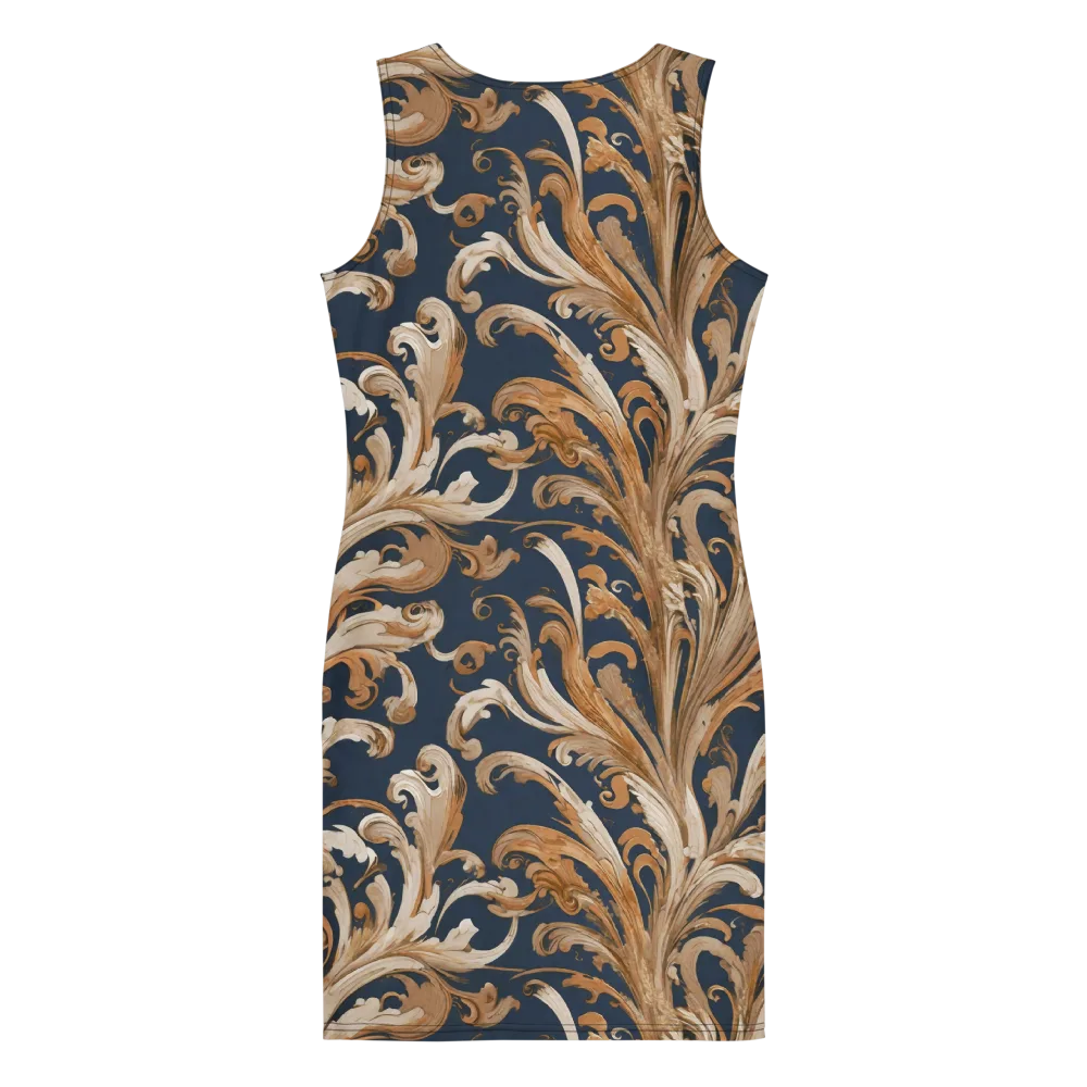 Gilded Flourish on Bodycon Dress — Back