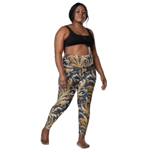 Gilded Flourish on a Leggings with Pockets