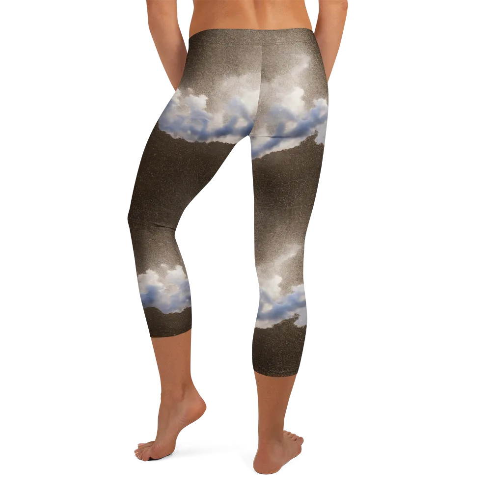 Cloudbreak Terrain on Capri Leggings — Back