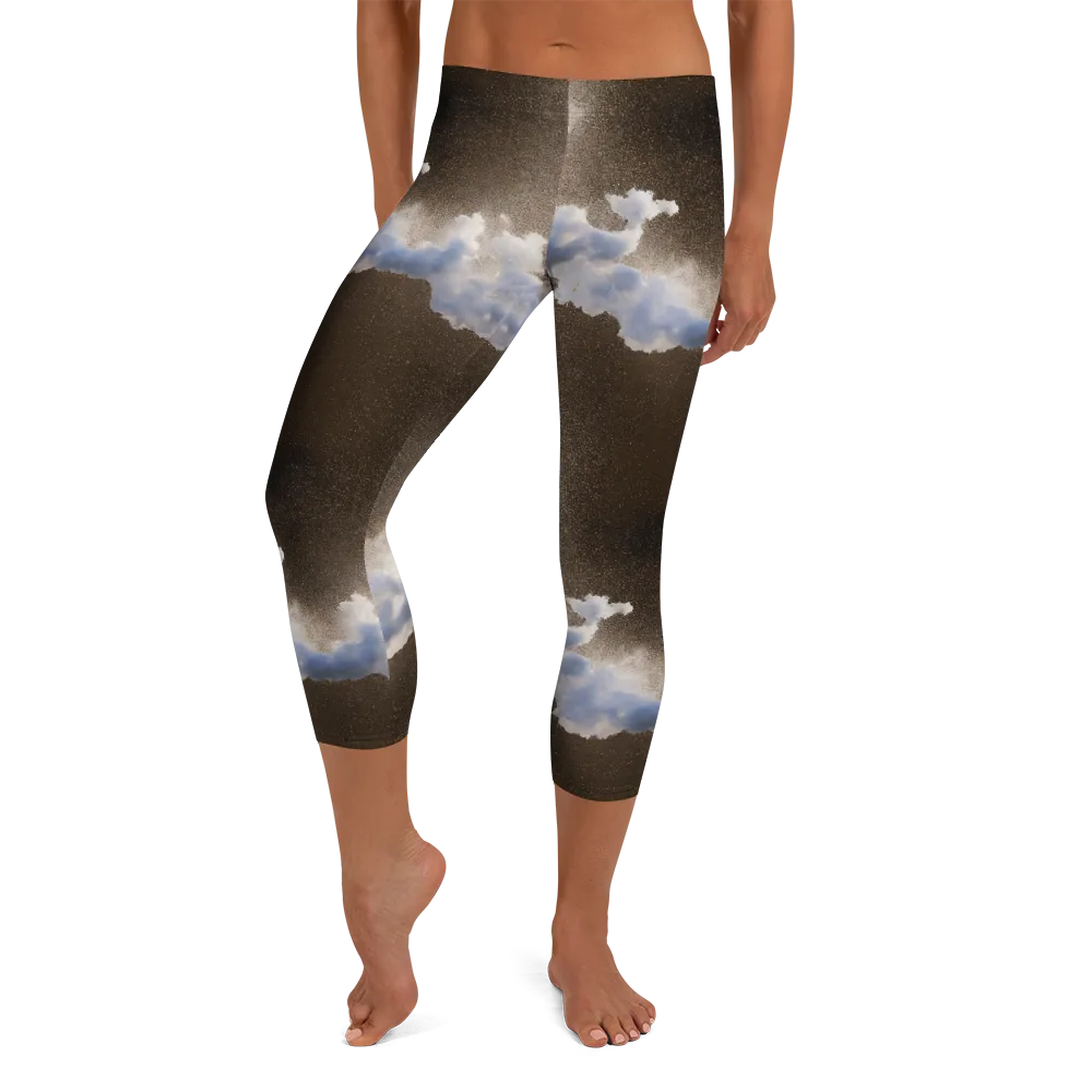 Cloudbreak Terrain on Capri Leggings — Front