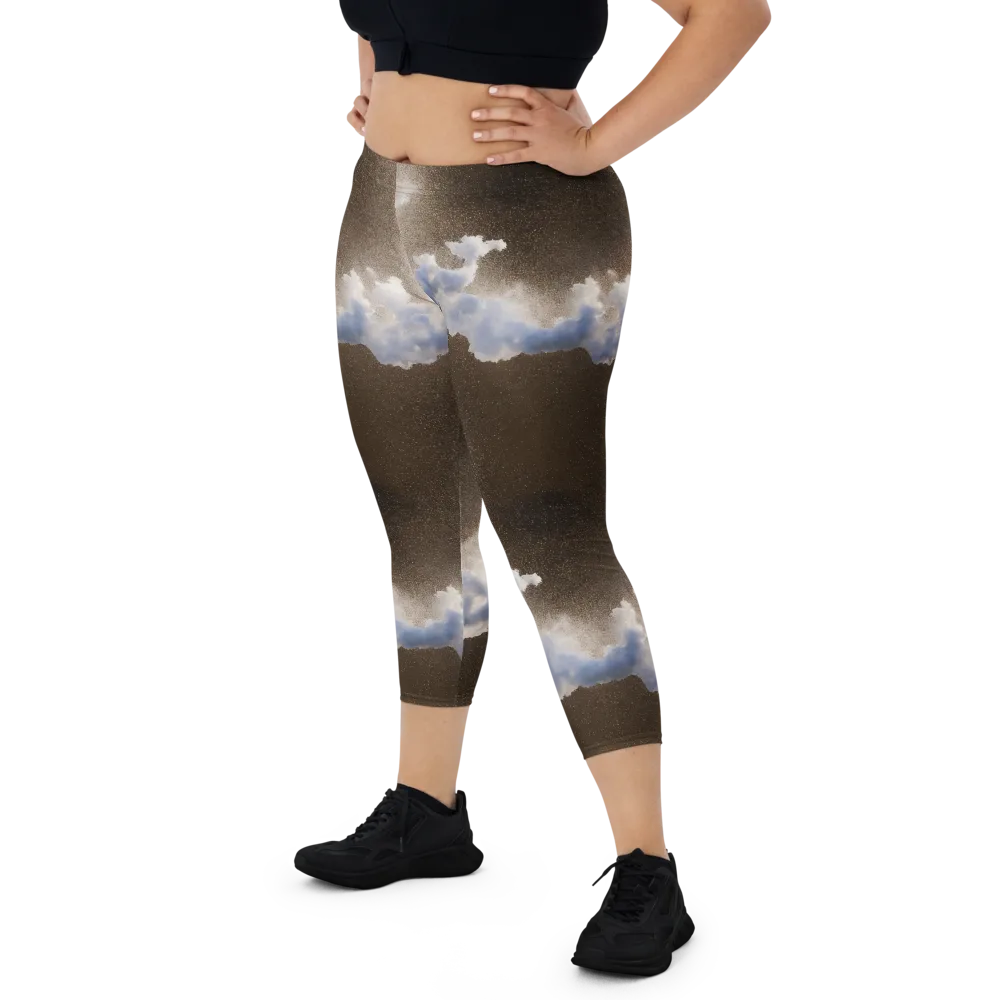 Cloudbreak Terrain on Capri Leggings — Front