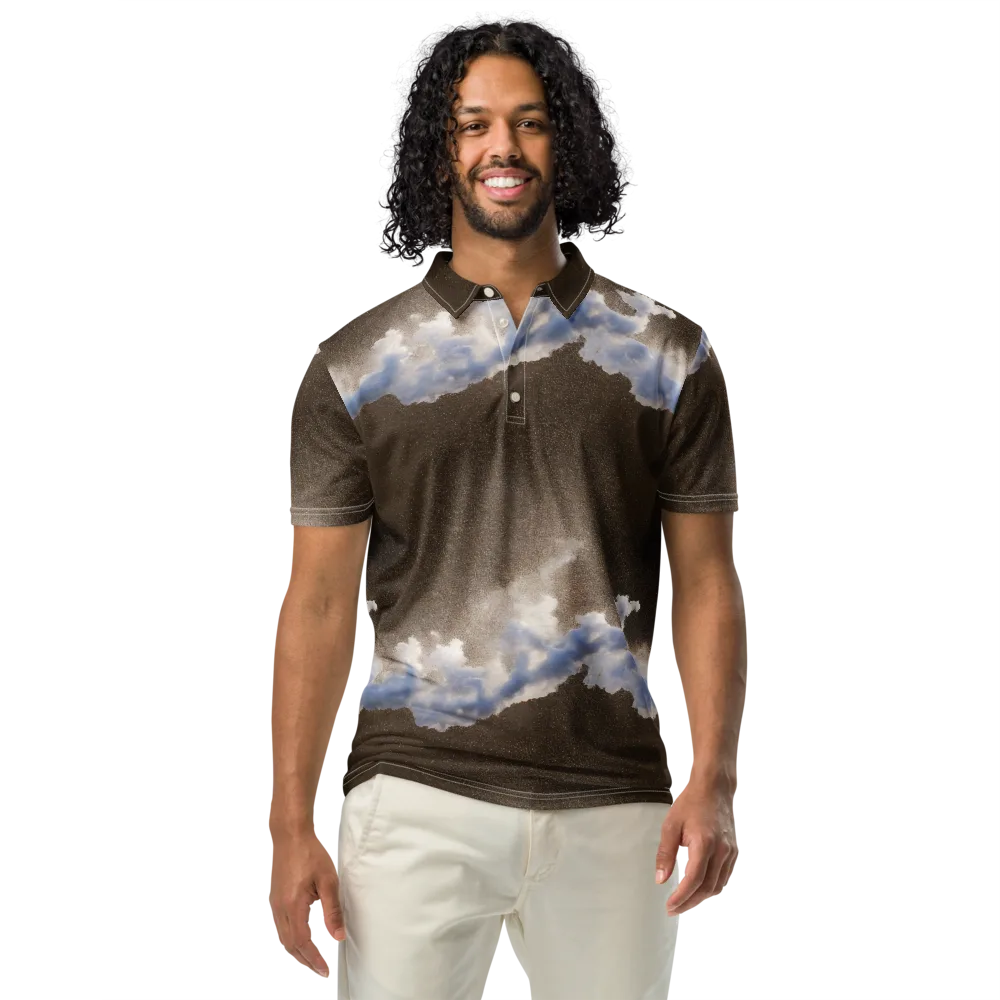 Cloudbreak Terrain on Men's Slim Fit Polo Shirt — Front