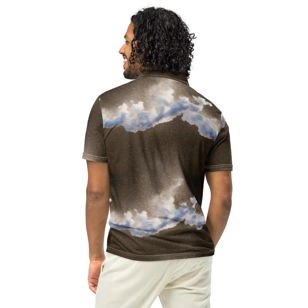 Cloudbreak Terrain on Men's Slim Fit Polo Shirt — Back