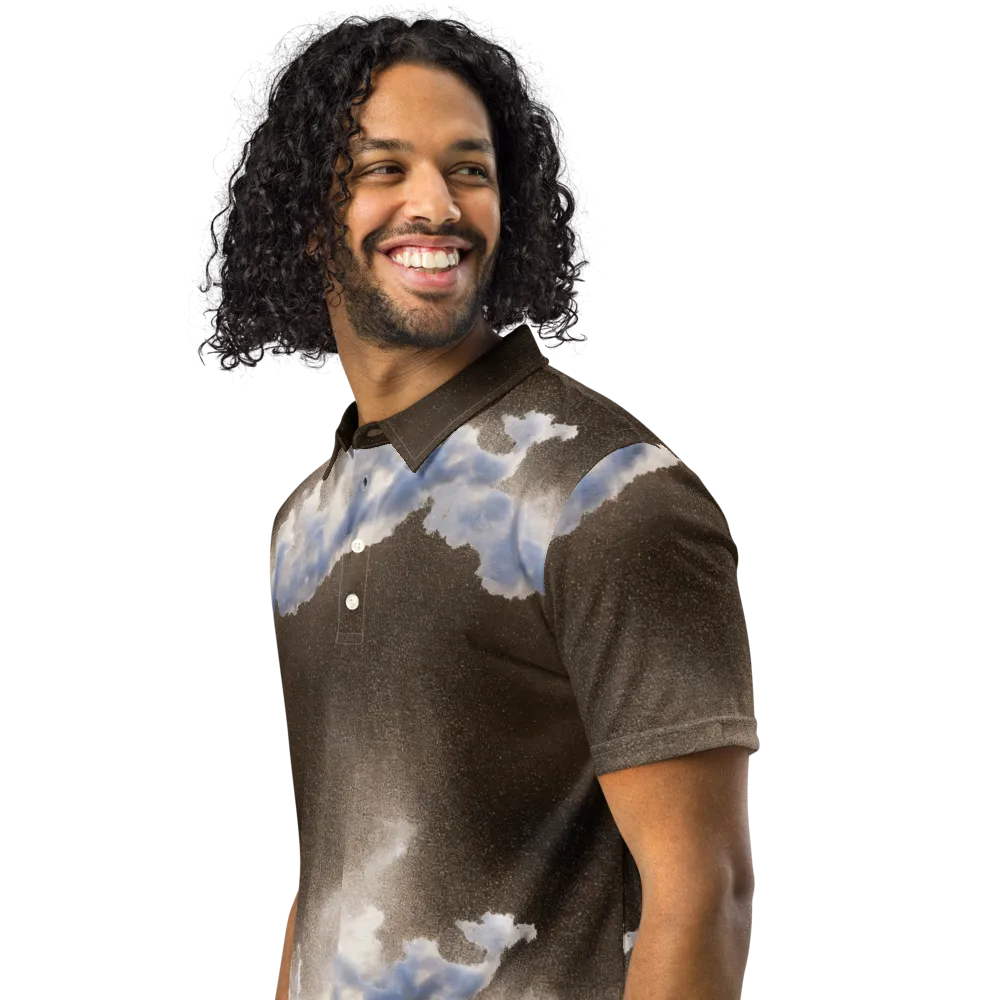 Cloudbreak Terrain on Men's Slim Fit Polo Shirt — Left Front