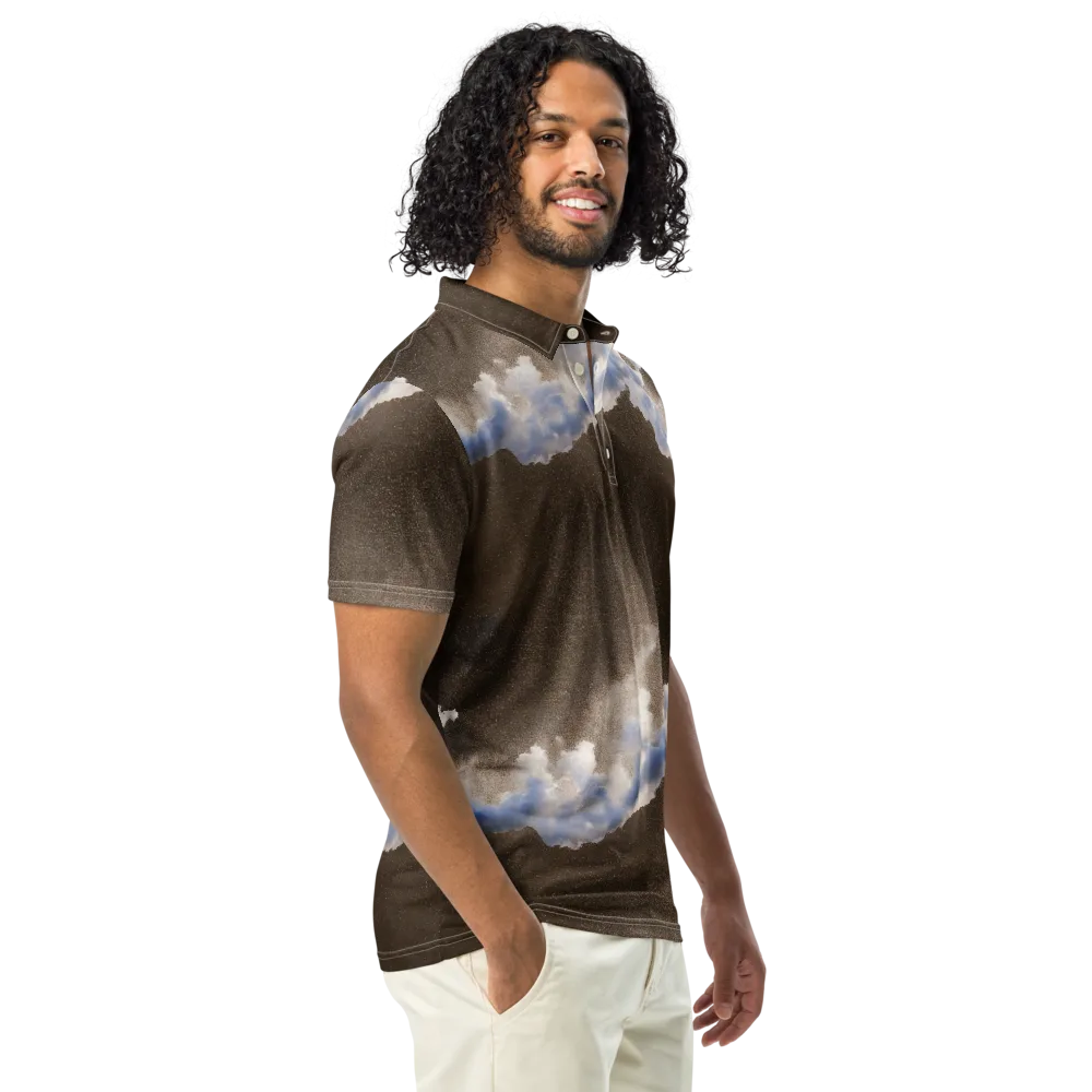 Cloudbreak Terrain on Men's Slim Fit Polo Shirt — Right Front