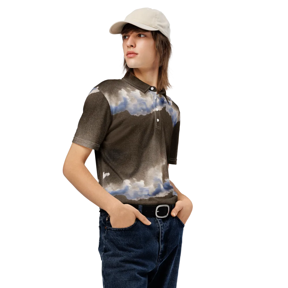 Cloudbreak Terrain on Men's Slim Fit Polo Shirt — Right Front
