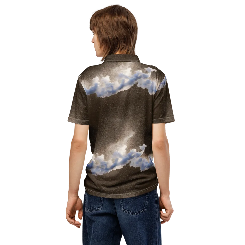 Cloudbreak Terrain on Men's Slim Fit Polo Shirt — Back