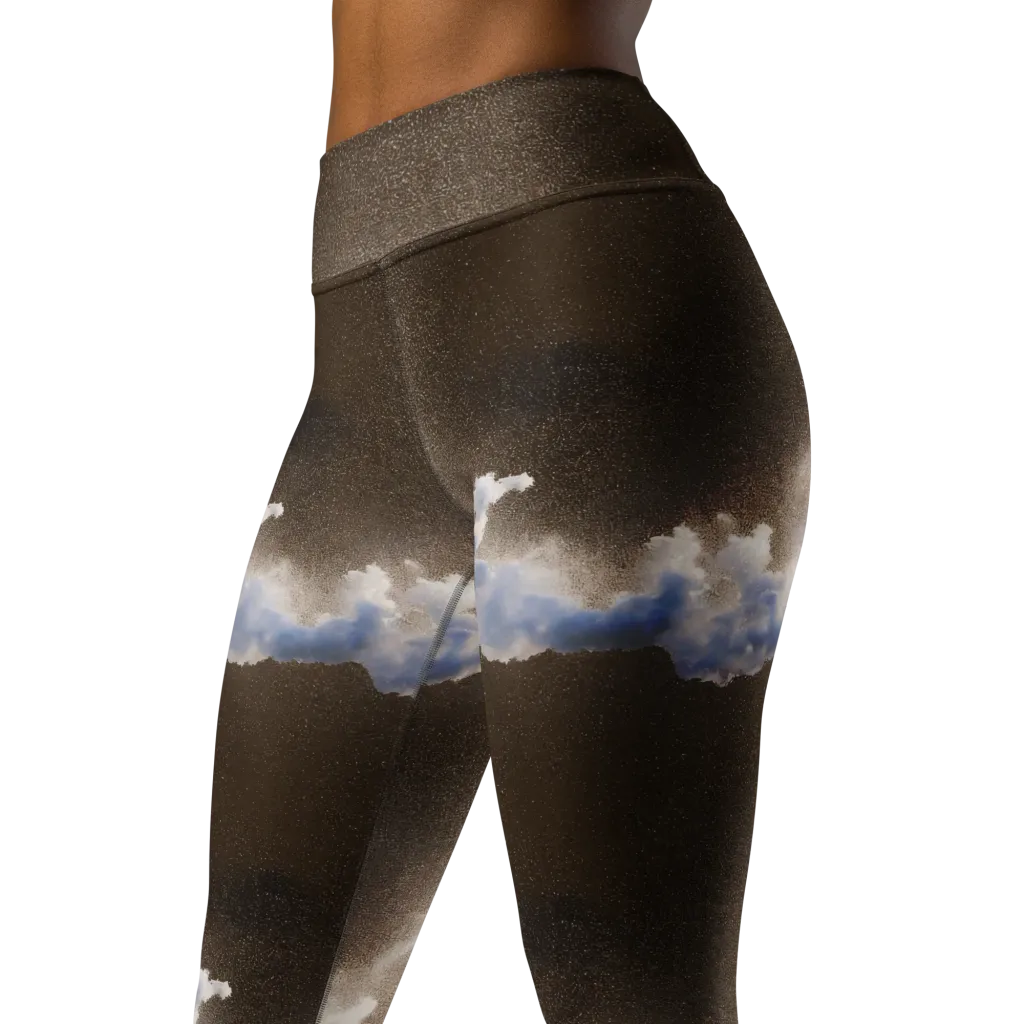 Cloudbreak Terrain on Yoga Leggings — Left Front