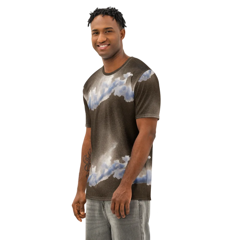 Cloudbreak Terrain on Men's Cotton Crew Neck T-Shirt — Left Front