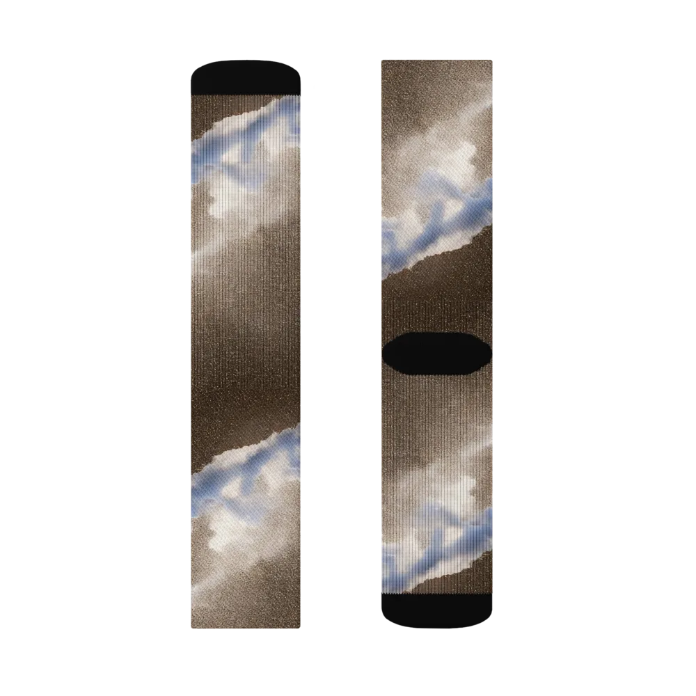 Cloudbreak Terrain on Socks — Left Sock