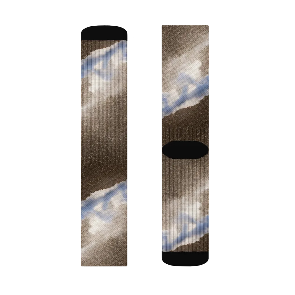 Cloudbreak Terrain on Socks — Right Sock
