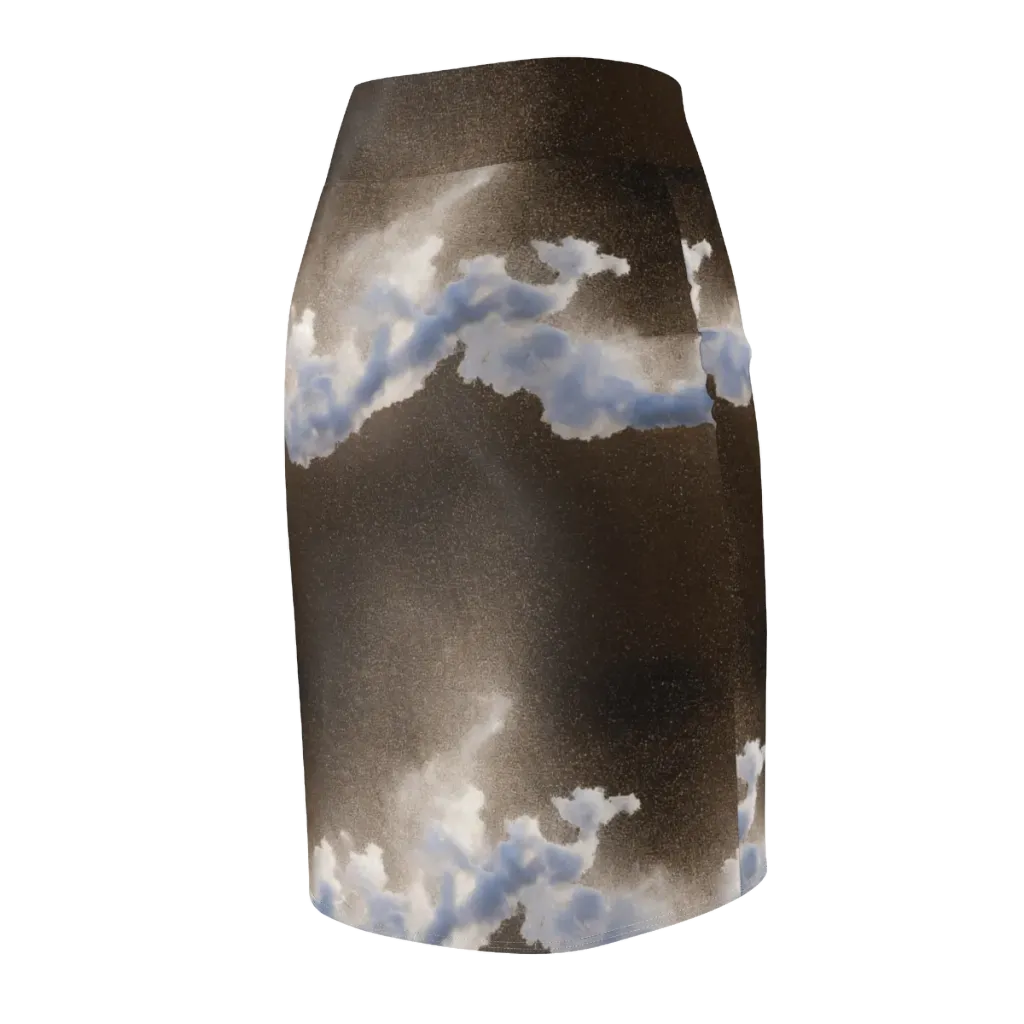 Cloudbreak Terrain on Pencil Skirt — Back Side