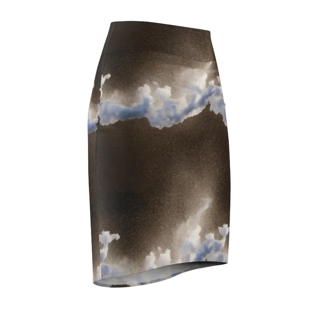 Cloudbreak Terrain on Pencil Skirt — Front Side